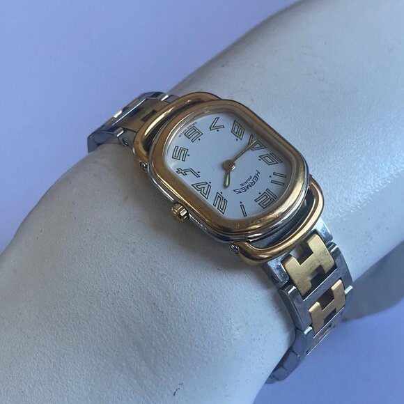 Authentic Hermès Two-Tone Stainless Steel & Gold Watch - Picture 1 of 14